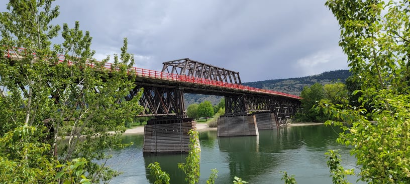 Timber bridge inspection British Columbia  Municipal infrastructure inspection training  Bridge condition assessment field inspection  Timber structure resistograph testing  Culvert and bridge inspection BC  Infrastructure asset assessment Canada Red Bridge Timber Howe Truss